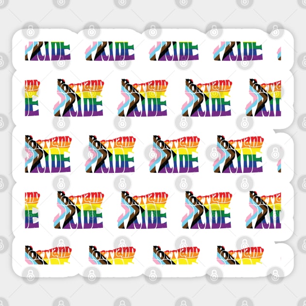 Portland Pride Festival Oregon Silhouette  - Pride Pattern - Vintage Sticker by LaLunaWinters